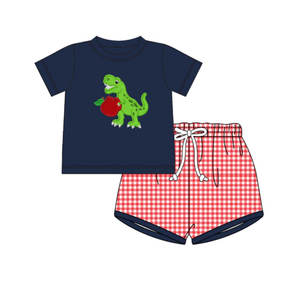 Camiseta de Manga Corta para Bebé Niño, Modelo BT1757, Estampado a Cuadros Marrón Personalizado, Ropa de Verano - Product Image 3