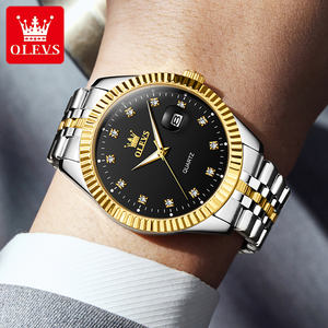 OLEVS-Reloj de pulsera de cuarzo para hombre, diseño clásico personalizado, estilo dorado, resistente al agua, de lujo, oem 5526 - Product Image 3