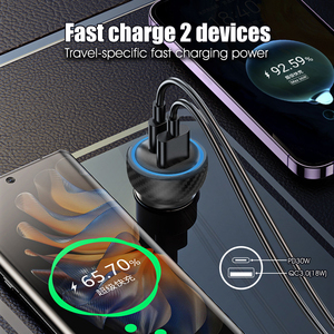 Chargeur de <span class=keywords><strong>voiture</strong></span> double port 60W PD Qc3.0, <span class=keywords><strong>adaptateur</strong></span> de charge rapide USB C 48W pour smartphones - Product Image 6
