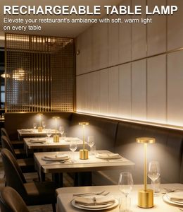 Battery Operated Home Dinner Outdoor USB Cordless Touch Dimming Led Restaurant <b>Rechargeable</b> Metal <b>Table</b> <b>Lamp</b> - Product Image 2