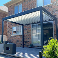 Pergola Bioclimatique Autoportante Moderne en Aluminium, Motorisée, Réglable, Écologique, Durable, Design Étanche, Finition Poudrée