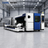 Machine de découpe laser numérique à fibre CNC CORAL CRL-4020C 1500W, directement de l'usine, avec IA pour la découpe de tôles, tubes et tuyaux en acier de haute précision