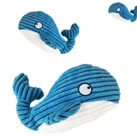 Jouets en peluche pour chiens en forme d'animaux marins : homard, baleine, calmar, jouets pour animaux de compagnie avec couineur, jouets à mâcher interactifs et durables pour chiens