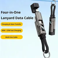 Câble de charge rapide 4-en-1 65W avec affichage V/A/W, type C PD, portable, pour voyage