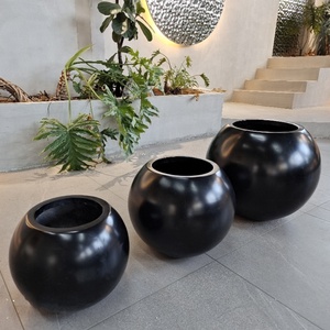 Pots de fleurs géants en fibre de verre légers, modernes et durables, avec trou de drainage, écologiques, pour intérieur et extérieur, jardinières de sol, maison, 15L - Product Image 2