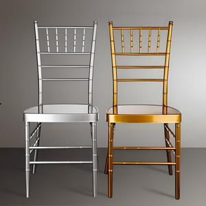 Toptan Altın Renkli Chiavari Sandalye, Düğün Etkinliği, Ziyafet, Parti, Otel İçin Minderli Metal Chiavari Sandalyeler - Product Image 2