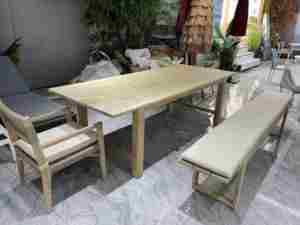 Nordic Simplicity Garden Furniture <strong>Teak</strong> Chairs <strong>Dining</strong> <strong>Table</strong> Set <strong>Table</strong> and Chair Courtyard Wood Luxury Contemporary Outdoor - Product Image 3