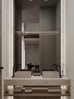 Meuble de salle de bain mural en céramique style hôtelier avec lavabo intégré sans joint en pierre, personnalisable, installation gratuite