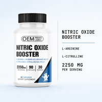 Capsules de L-Arginine et L-Citrulline Marque Blanche 2250mg – Complément Alimentaire d'Oxyde Nitrique – 90 Gélules – Vente en Gros Fabricant