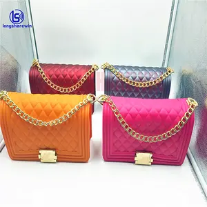 Heißer Verkauf 2021 New Fashion Trendy Branded Damen Schulter PVC Regenbogen Damen Jelly Bags Damen Handtasche Geldbörse