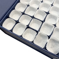 Boîte d'emballage de luxe personnalisée 25 50 chocolat praliné alimentaire chocolat Doos diviseur caractéristiques brillant mat stratification gaufrage