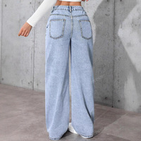 Jean décontracté taille haute coupe droite élastique à jambe large pour femme – Collection été – Vêtements de marque – Meilleures ventes