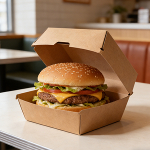 Wellons Custom logo Disposable Corrugated Paper Cardboard Snack Burger <b>Box</b> Packing <b>Lunch</b> <b>Box</b> - Product Image 2