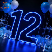 Lettres géantes lumineuses RGB Hero Sign, 3 pieds, 4 pieds, chiffres lumineux pour mariage, anniversaire, fête, décoration d'événements