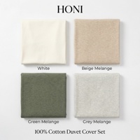 HONI Fabricants professionnels – Collection Maison Style Luxe – Parure de lit 3-en-1 douce 200TC pour lit double avec housse de couette