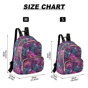 Custom Tropical Leaves Mini <b>Backpack</b> Bookbag Casual <b>Backpack</b> <b>Lightweight</b> Daypack Women Small <b>Backpack</b> with Luggage Sleeve - Product Image 3