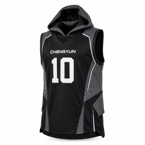Camiseta Deportiva Personalizada Estilo Futurista con Capucha para Baloncesto, Diseño en Capas - Product Image 4