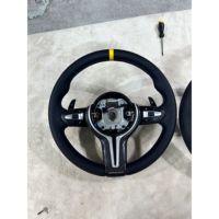 Volant sport en carbone personnalisé pour modèles BMW, cuir perforé noir pour F10 F30 F31 F32 F20 E92 E60 X6 E71 X5 E70 M3 M4
