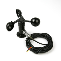 Anémomètre RS485 4-20MA Capteur de vitesse du vent en métal à trois tasses pour stations de surveillance météorologique