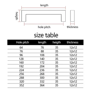 Square Stainless Steel Kitchen Cabinet Handles Brushed Nickel Finish <b>Drawer</b> <b>Pull</b> - Product Image 3