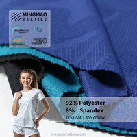 Tela Elástica Suave y Flexible de 175 GSM, 92% Poliéster, 8% Spandex, Certificada por OEKO-TEX, para Ropa Deportiva y de Estar por Casa, en Rollos, Hecha a Medida