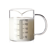 Ensemble de café et de thé PSC Classic fait main, écologique, en verre borosilicate de 500 ml, avec poignée pour un usage en voyage, soufflé à la bouche, résistant à la chaleur