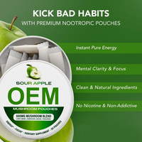 Sachets oraux d'extrait de champignons aux herbes, personnalisables OEM, en gros, pour un regain d'énergie naturel et ciblé