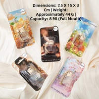 Diffuseur de parfum cylindrique en verre pour voiture, emballage sous blister à cinq lignes, pendentif de voiture, ornement suspendu pour véhicule, huile essentielle