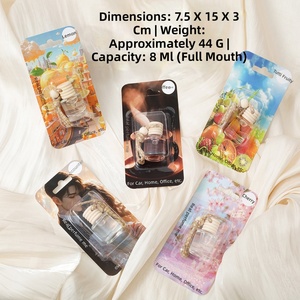 Five-line Lid Blister Card Packaging Cylindrical Glass <strong>Car</strong> Perfume <strong>Diffuser</strong> <strong>Car</strong> Pendant Vehicle Hanging Ornament Essential Oil - Product Image 1