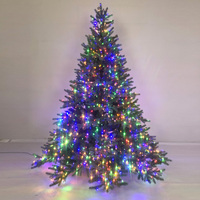 7.5Ft Easy Assem ble Klapp-PVC-Weihnachts baum mit warm weißem LED-Licht