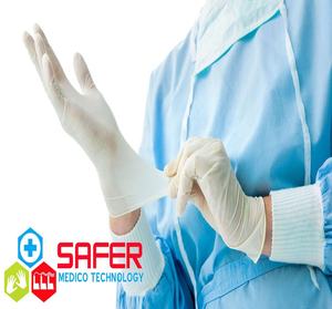 Gants médicaux à usage unique en latex de caoutchouc naturel sans poudre, imperméables et légers, à double couche. - Product Image 4