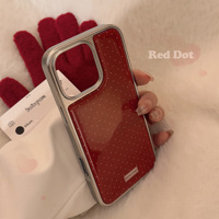 Coque de téléphone à pois style vintage pour iPhone 16, 15 Pro Max, 14, 13