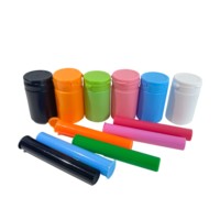 Tube en plastique coloré de 85 mm résistant aux enfants, tube à presser conique avec bouchon pop et autocollant personnalisé