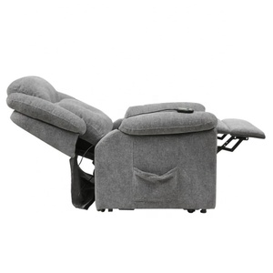 Fauteuil inclinable manuel en tissu gris, design moderne du milieu du siècle, dossier Queen <span class=keywords><strong>Anne</strong></span>, fonction massage, poche de rangement latérale - Product Image 4