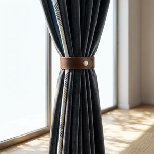 Boshiho Genuine Leather Curtain Tie Backs Curtain Holdback Strap Reusable Adjustable Leather Binding Band for Home Decor - Product Image 2