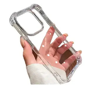 1.5mm crystal soft clear tpu transparent airbag mobile cell phone case for iphone 12 13 14 15 pro max