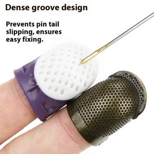 新しいホームソーイングアクセサリーシンプルなアンチピンチシリコーン指スリーブニードルプレッサーシンブルカバーホームシンブルツール - Product Image 3