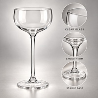 Groothandel Hoge Kwaliteit Dun Glas voor Coupes 150ml Onbreekbaar Modern Minimalistisch Hotel Restaurant Speciaal Nick Nora Glas