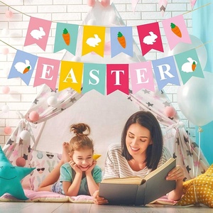 <span class=keywords><strong>Multicolore</strong></span> Home Fireplace Festival Supplies Bunny Sign Bunting Party Hanging Decor Joyeuses Pâques Décorations <span class=keywords><strong>Guirlande</strong></span> Bannière - Product Image 4