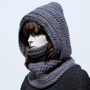 Hot Sale Knit Hooded Scarf <strong>for</strong> Women Balaclava Hood with Neck Gaiter Knit Warm Winter <strong>Snood</strong> <strong>for</strong> Women <strong>Men</strong> Outdoor Sports - Product Image 3