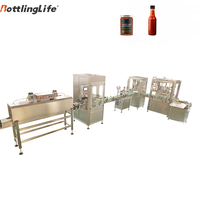 Machine de remplissage et de bouchage automatique de sauces épaisses et de beurre avec étiqueteuse, à pompe à piston linéaire