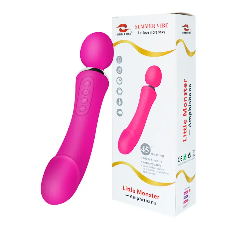 Consolador de silicona vibrador de dos cabezas para niñas, Juguetes sexuales, vibrador Popular recargable, venta al por mayor