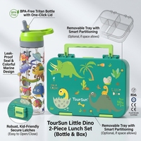 Boîte à lunch chauffante personnalisée pour enfants avec bouteille d'eau, en plastique PP de qualité alimentaire, pour la rentrée scolaire