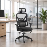 Chaise de bureau ergonomique confortable en maille, dossier haut, pivotante, réglable en hauteur, pour la maison, le bureau, la chambre ou l'école