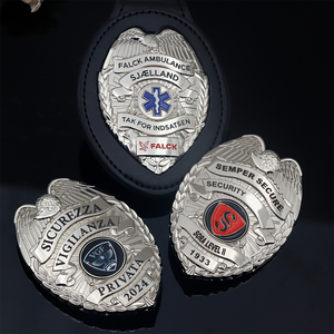 الشركة المصنعة بالجملة مخصص شخصية وطنية حارس شخصي شعار موحد الأمن شارة الحرس المعدنية مع المحفظة - Product Image 1