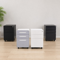 Armoire de classement mobile en acier moderne, Archivador Movil, 3 tiroirs verrouillables, armoire à roulettes pour bureau
