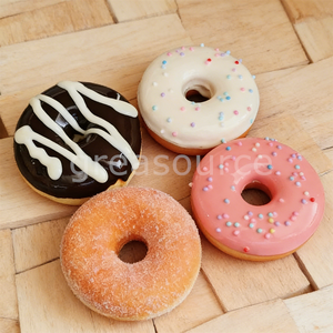 Set de Modelos de Donuts de Plástico Realistas, Decoraciones de Donuts Coloridas Ecológicas, Glaseado de Chocolate, Azúcar Rosa Glaseado - Product Image 5