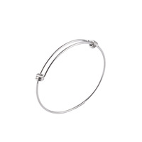 Acier inoxydable DIY Pendentif Bracelet 55MM 60MM 65mm Bijoux Trouver Extensible Réglable 1.8mm Épaisseur Bracelets Bracelet