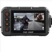 Caméra de tableau de bord pour moto avec double objectif HD étanche de 3,0 pouces, WIFI, contrôle par câble, GPS, enregistreur vidéo avant et arrière 1080P