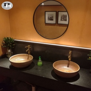 China Color Glazed Countertop Ceramic <strong>Round</strong> Bathroom <strong>Basin</strong> - Product Image 2